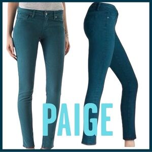 PAIGE Teal Blue/Green Skyline Skinny Jeans (31x30)